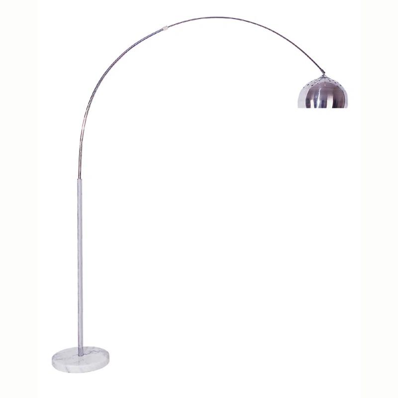 Orren Ellis Silver Metal Arched Floor Lamp