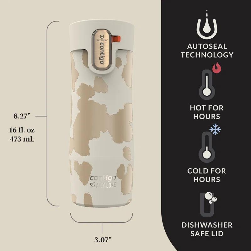 Contigo Contigo x Ally Love AUTOSEAL West Loop Vac-Insulated Stainless Steel Travel Mug+Easy-Clean Lid, 16oz