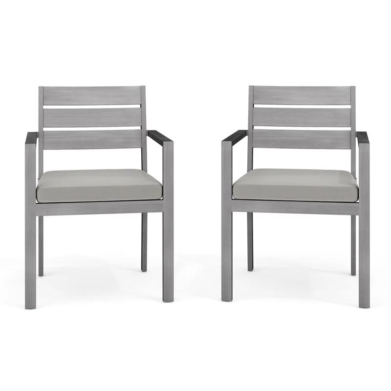 Martha Stewart Martha Stewart Bedford All-Weather Stacking Patio Dining Armchairs With Seat Cushions (Set of 2)