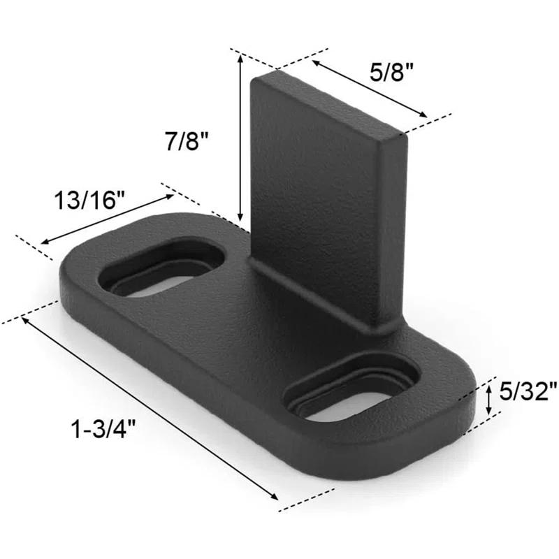 HERACLES No Groove Adjustable Sliding Door Guide, Bottom Floor Guide, Barn Door Floor Guide Floor Mount, Bypass Door Guide, Black Plastic With Screws(2Sets)