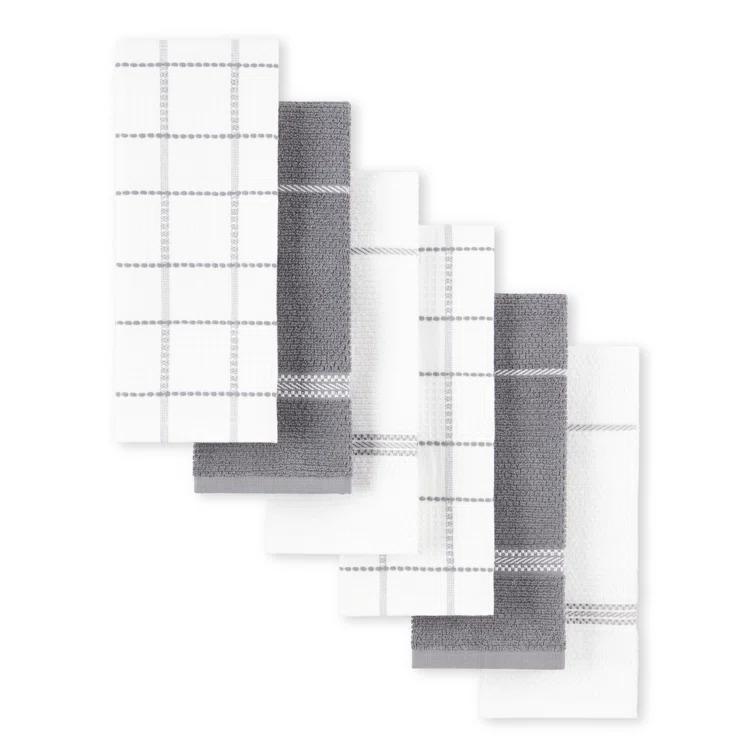 Martha Stewart Martha Stewart Modern Waffle Kitchen Towel Set 6-Pack, Linen, 16"x28" (Set of 6)