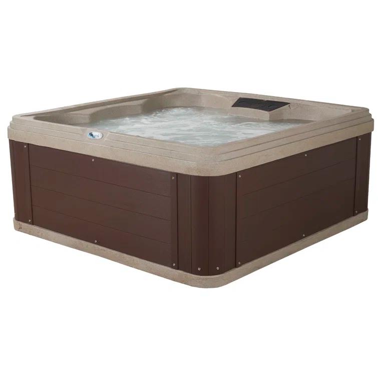 Aqualife® by Strong Spas® Ariana™ 6-Person 30-Jet Lounger Hot Tub Spa with Built-In Ice Bucket, 5 BHP 2-Speed Pump, LED Lighting, 4kW Stainless Steel Heater and Ozonator, Insulated Cover Included & Reviews | Wayfair
