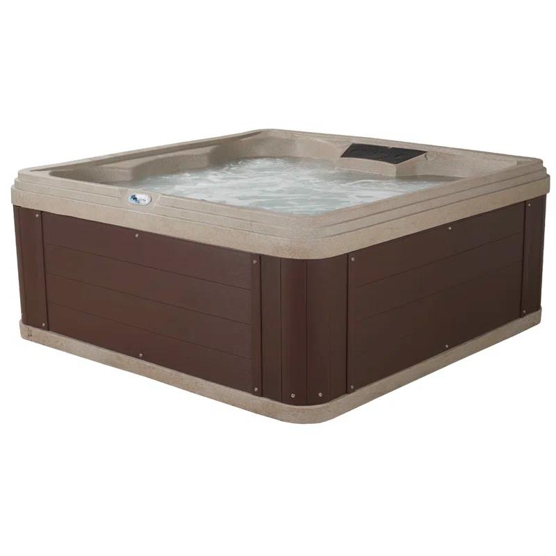 Aqualife® by Strong Spas® Ariana™ 6-Person 30-Jet Lounger Hot Tub Spa with Built-In Ice Bucket, 5 BHP 2-Speed Pump, LED Lighting, 4kW Stainless Steel Heater and Ozonator, Insulated Cover Included & Reviews | Wayfair