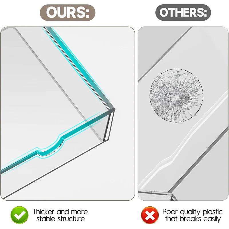 Rebrilliant Acrylic Drawer Organizers - 21 Drawers 4 Set - Clear Storage Drawers For Office Supplies - Stackable Makeup Organizer - Dustproof Desk Organizers For Makeup, Jewelry, Pen, Stationary