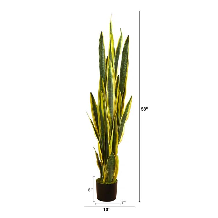 Primrue Faux Snake Plant (Sansevieria) Plant in Planter