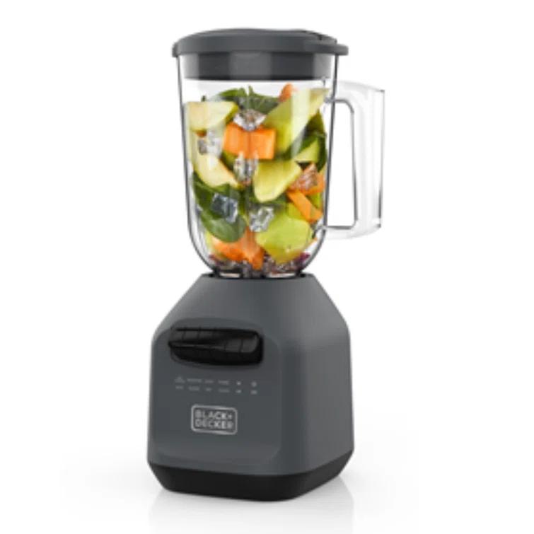 PowerXL BLACK+DECKER Ice Crush Blender With 56 Ounce (7 Cup) Perfectpour Plastic Jar, Powerful 6-Tip Stainless Steel Blade, 8-Speeds Plus Pulse, 750 Peak Watts Of Power