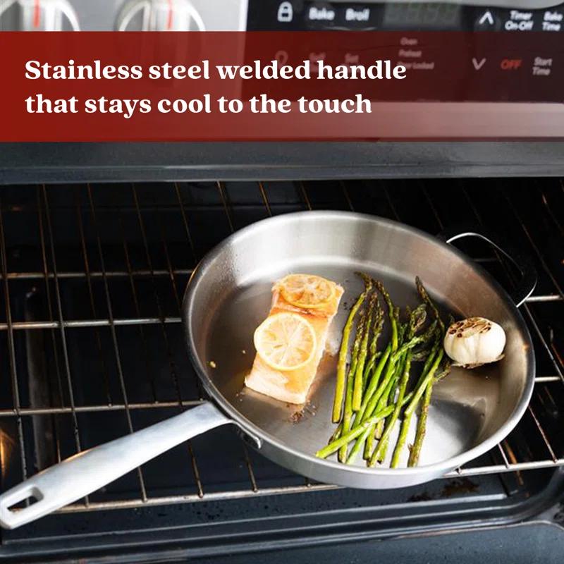 Alva Alva Maestro Premium 5-Ply Stainless Steel Frying Pan - Polished Stainless Steel