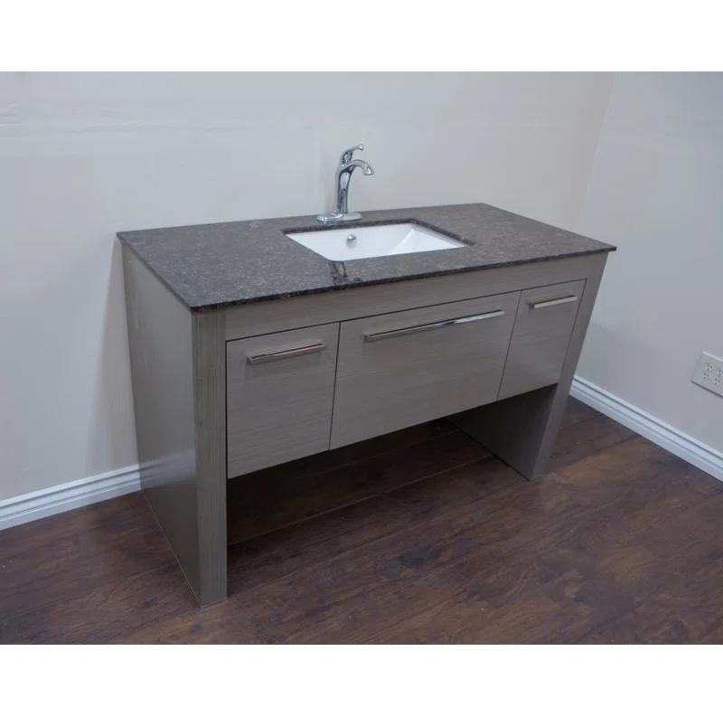 Bellaterra Home 55.3'' Single Bathroom Vanity with Marble Top