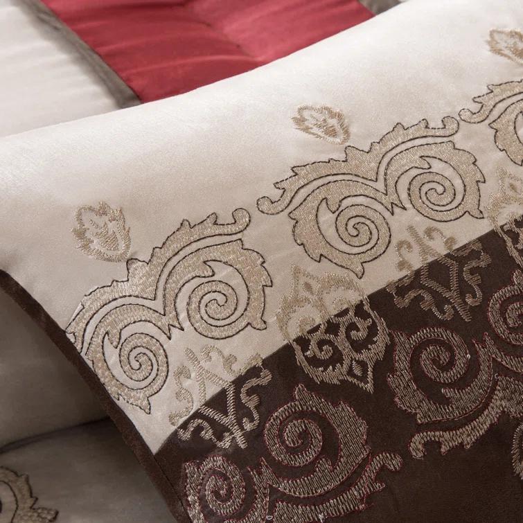 Madison Park Donovan 7 Piece Jacquard Comforter Set with Throw Pillows