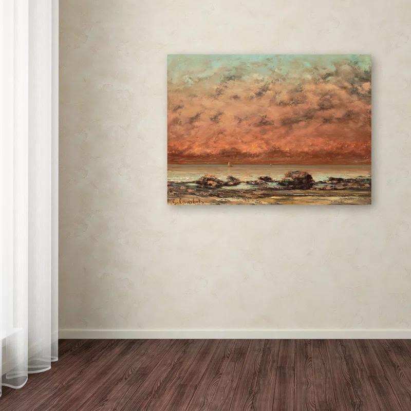 Trademark Fine Art " The Black Rocks At Trouville " by Gustave Courbet