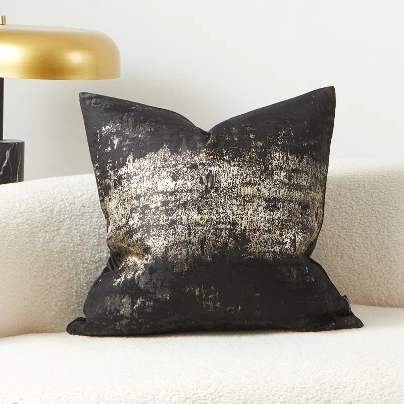 THE-TINOART Glam Jacquard & Velvet Throw Square Accent Pillow Cover 20"x20" 1Piece