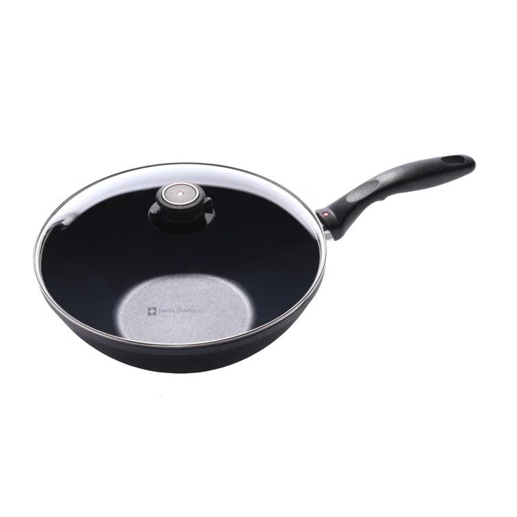 Swiss Diamond 11" Non Stick Aluminum Induction Wok with Lid