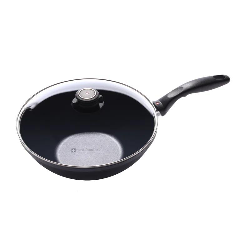 Swiss Diamond 11" Non Stick Aluminum Induction Wok with Lid