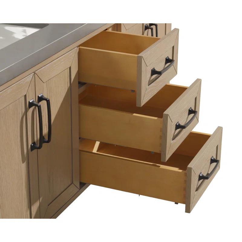 Ari Kitchen & Bath Venice 55'' Double Bathroom Vanity with Quartz Top