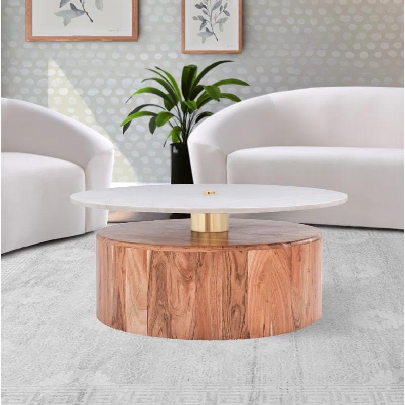 Everly Quinn Izena Marble Top Coffee Table