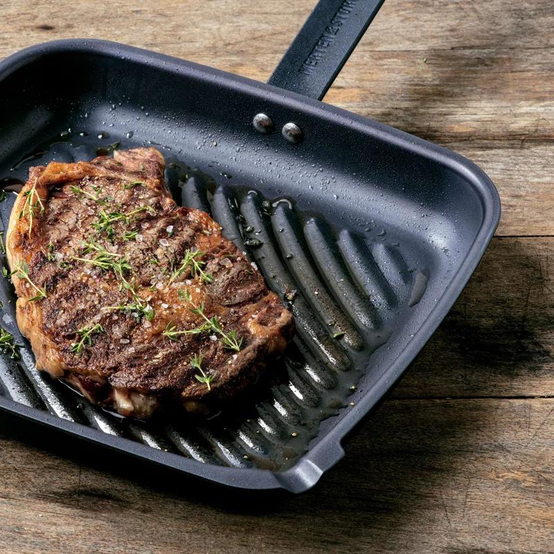 Merten & Storck Pre-Seasoned Carbon Steel Square Grill Pan