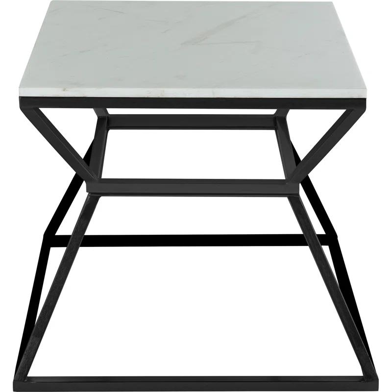 Adore Decor Audrey Marble Side Table, 17"