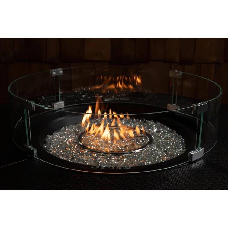 Fire Sense Fire Sense Wind Guard Clear Glass Tempered Glass for Propane, Gas, Fire Pits and Patio Heaters-Round-26 Inches
