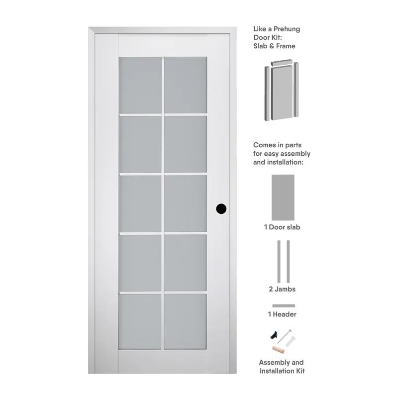 Belldinni Smart Pro 10 Lite DIY-Friendly Manufactured Wood and Glass Single Prehung Interior Door