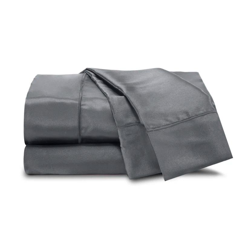 Seduction Martex Elegance Satin Silk Sheet Set Hotel Quality - Super Soft & Breathable Good For Hair & Skin
