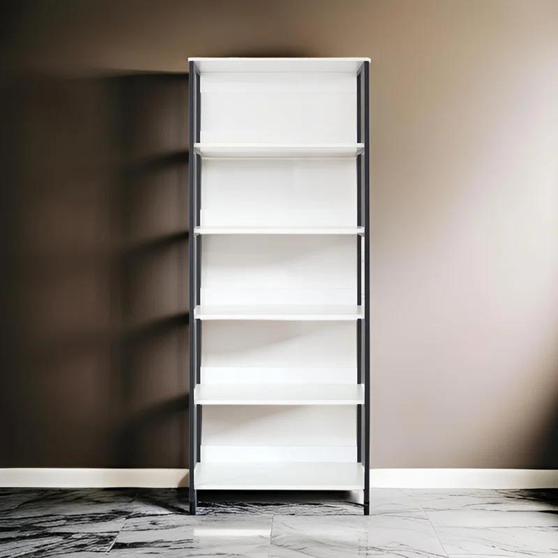 Benjara Cox Tall Modular Closet System, 5 Storage Shelves And Black Metal Frame