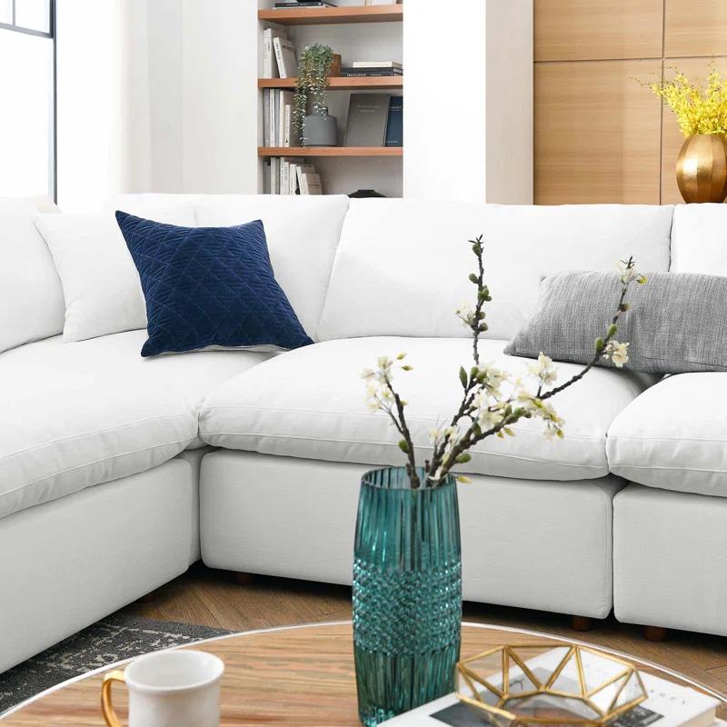 Modway Modway Commix Down-Filled Overstuffed Upholstered Sectional Sofa Set, 8 Piece U Shape