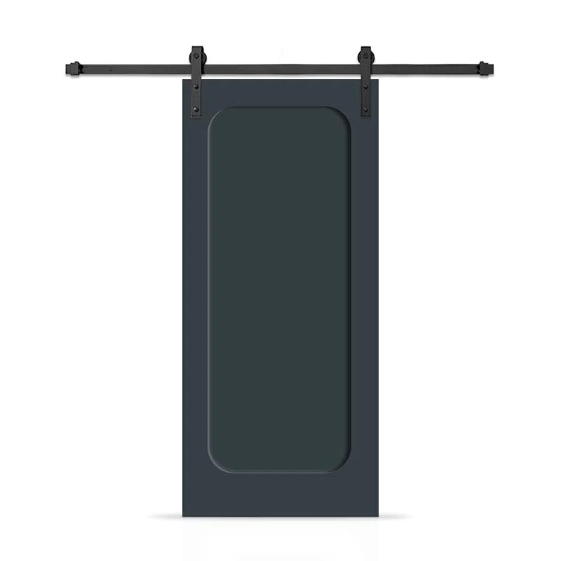 Calhome Curved 1 Panel Shaker Painted Composite Modern Interior Sliding Barn Door with Hardware Kit