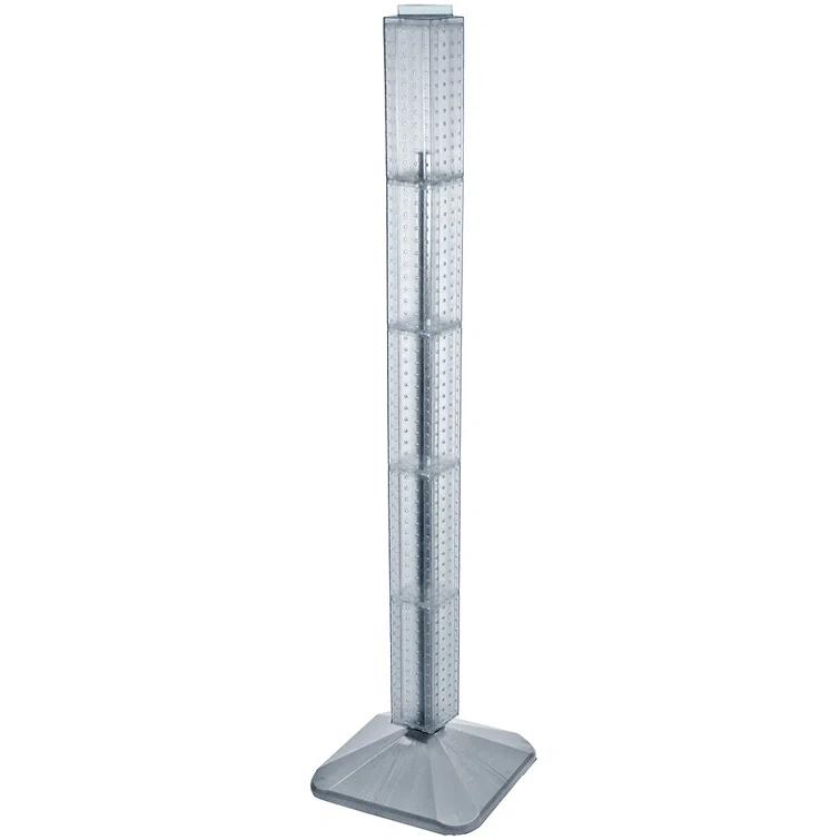 Azar Displays Four-Sided Pegboard Tower Floor Display on Revolving Base. Spinner Rack Tower. Panel Size: 4"W x 60"H