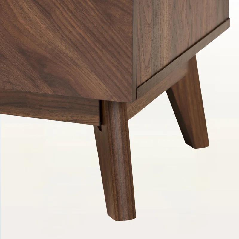 George Oliver Wisp Dark Brown Finish 2-Drawer Nightstand With Wooden Knob, 22.49" H X 18.78" W X 16.03" D