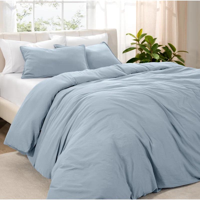 Bare Home Washed Microfiber Duvet Cover Set