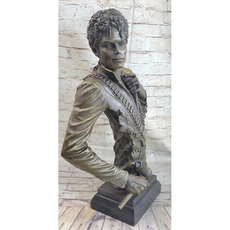 Red Barrel Studio® Michael Jackson Limited Edition Bronze Metal Sculpture King Of Pop By Aldo Vitaleh
