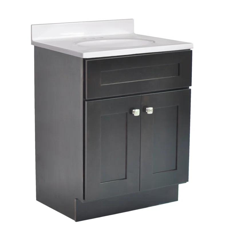 Design House Brookings 24 Inch Bathroom Vanity, Ready to Assemble, Solid Wood, Sherwin Williams – Design House, 587063