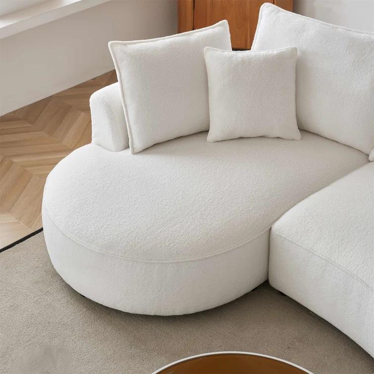 Excellent Future 122.8" Curved Sofa Modern Curved Couch Living Room Modular Sectional Sofa