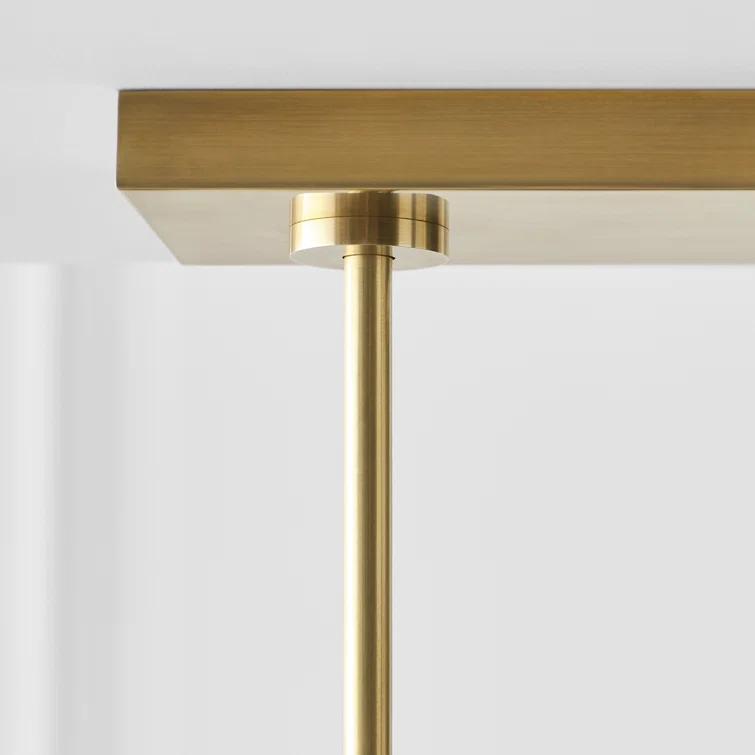 Modern Precision 50'' Brass and Crystal LED Linear Chandelier