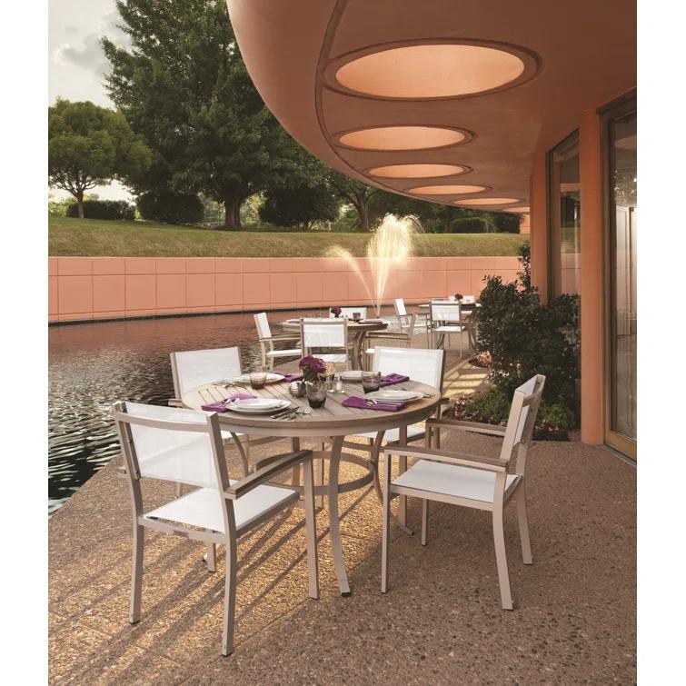 Oxford Garden Travira Stacking Patio Arm Chair (Set of 4)