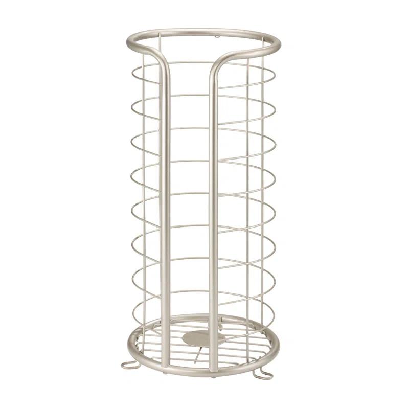 mDesign Metal Toilet Paper Holder Stand, Freestanding 3 Roll Reserve