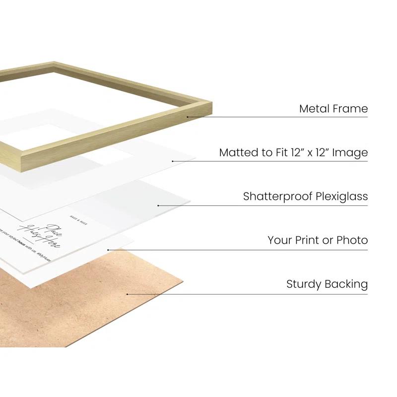 Haus and Hues Matted Square Metal Picture Frames (Set of 3) (Set of 3)