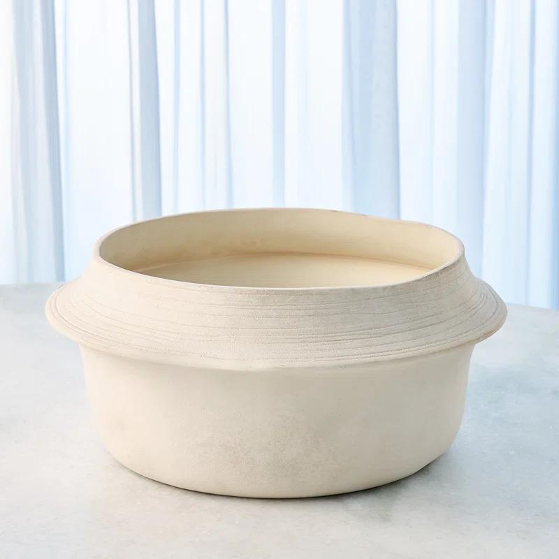 Global Views Fladis Bowl-Matte Cream Marble