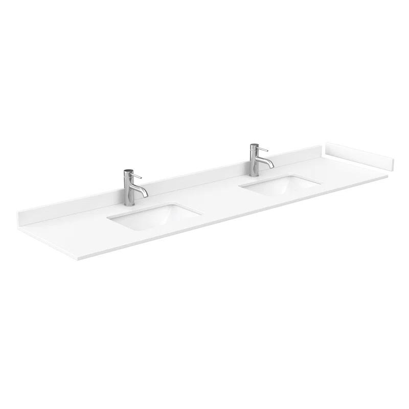 Beckett 84" Freestanding Double Bathroom Vanity with Cultured Marble Top
