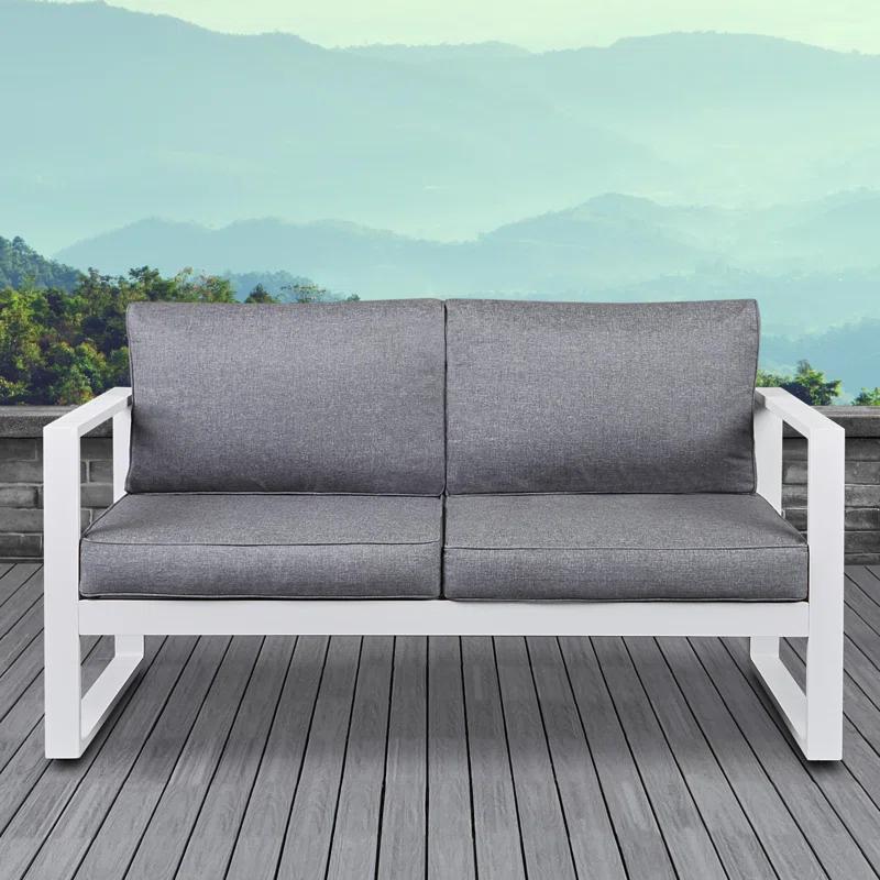 Real Flame BALTIC 55" Metal Outdoor Loveseat With Cushions by Real Flame