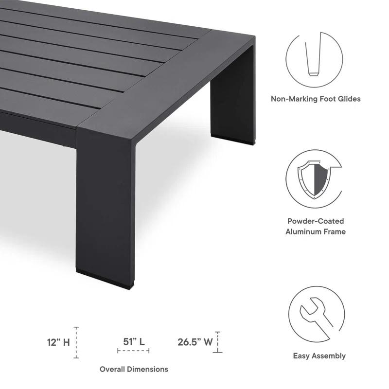Modway Modway Tahoe Outdoor Aluminum 4-piece Conversation Set with Coffee Table