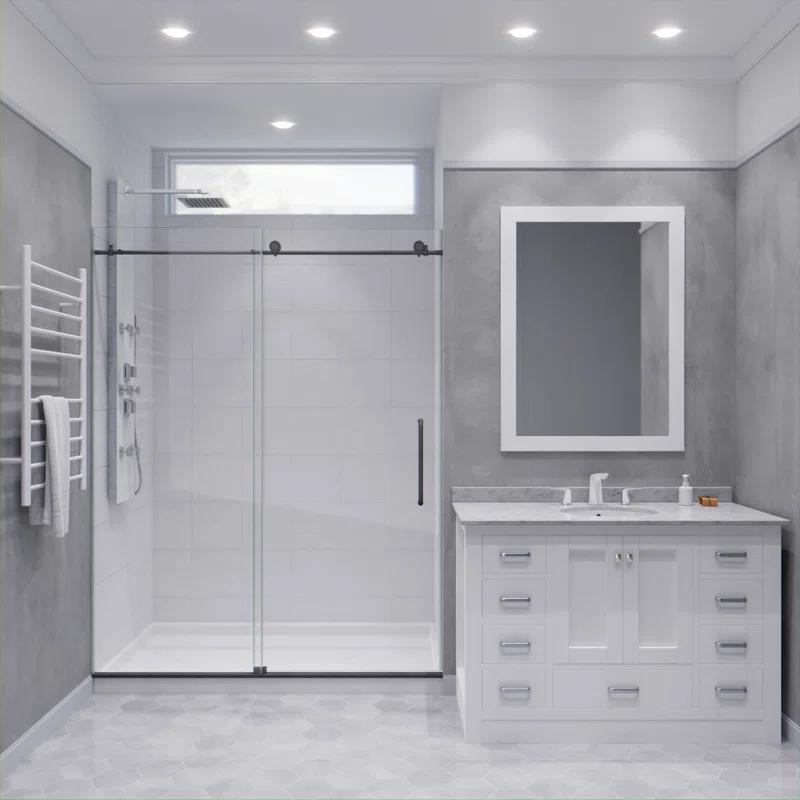 60” W x 76” H Sliding Frameless Shower Door