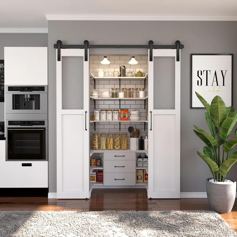 HERACLES Standard Double Door Barn Door Hardware Kit