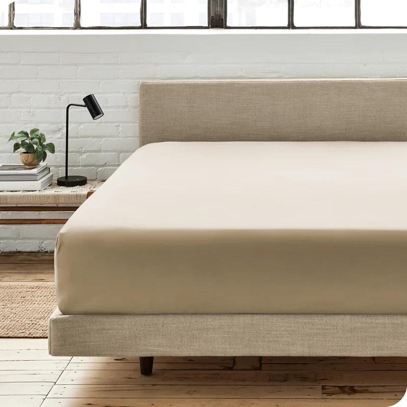 Bare Home 300 Thread Count Organic Cotton Percale Fitted Sheet