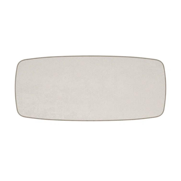 Caracole Modern Santorini Oval Stone Top Solid Wood Base Dining Table