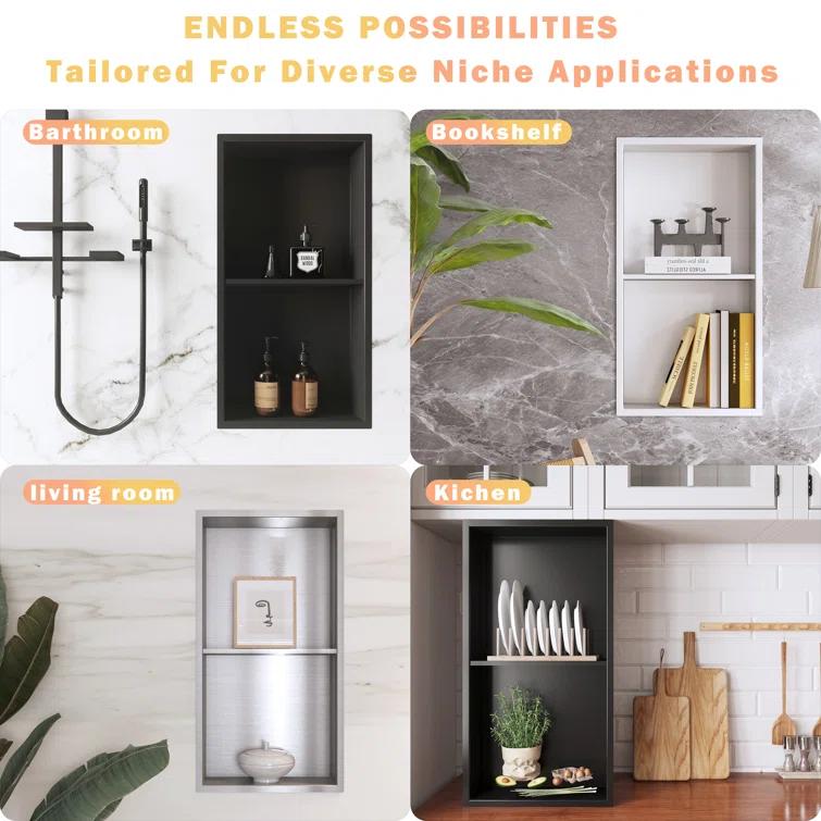 Hypertaire Double Layer Recessed Shower Niche No Tile Needed