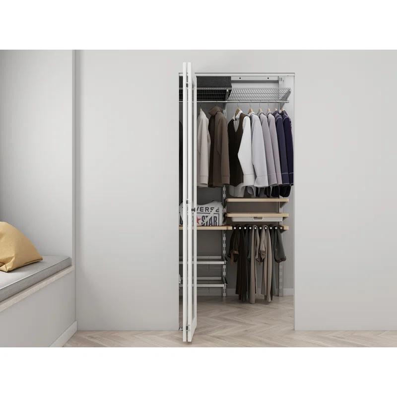 Calhome Full Lite Frosted Glass MDF Bi-Fold Door with Hardware Kit and Door Handle