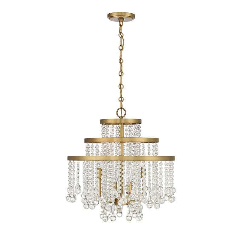 Luna 4-Light Chandelier in Warm Brass