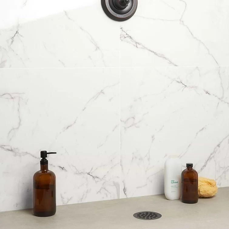24" x 24" Polished Marble Look Porcelain Floor and Wall Tile (15.5 Sq. Ft. / Case)