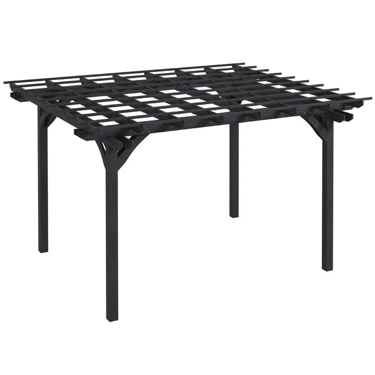 Outsunny 12 Ft. W x 10 Ft. D Solid Wood Pergola